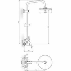 Rosan Smart baterija za tuš kadu sa usp.onskim tušem i ručnim tušem JA371251