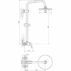 Rosan Smart baterija za tuš kadu sa usponskim tušem JA371252