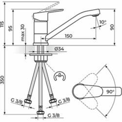 Rosan Smart baterija za sudoperu za električni prelivni bojler JA381083