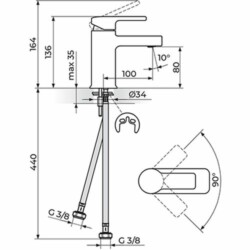 Rosan B2 baterija za lavabo JB30101