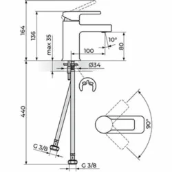 Rosan B2 baterija za lavabo JB30101