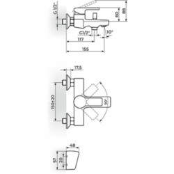 Rosan B2 baterija za kadu sa ručnim tušem JB33101