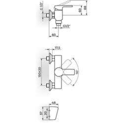 Rosan B2 baterija za tuš kadu sa ručnim tušem JB37101