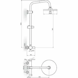 Rosan B2 baterija za tuš kadu sa usponskim tušem D.220mm JB37251