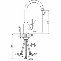 Rosan B2 baterija za sudoperu za električni prelivni bojler JB38203