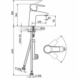 Rosan CubO baterija za lavabo JC30101