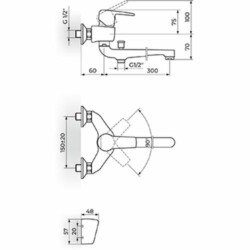 Rosan CubO baterija za kadu-lavabo - švedska JC34101