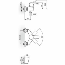 Rosan CubO baterija za tuš kadu JC37101