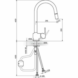 Rosan CubO baterija za sudoperu - izvlačni tuš JC38601