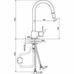 Rosan CubO baterija za sudoperu - izvlačni tuš JC38601