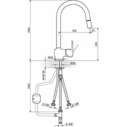 Rosan CubO baterija za sudoperu - izvlačni tuš za električni prelivni bojler JC38603