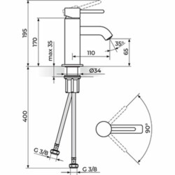 Rosan Dark baterija za lavabo JD30101