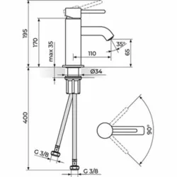 Rosan Dark baterija za lavabo JD30101