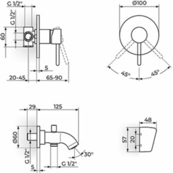 Rosan Dark Uzidna baterija za lavabo JD31201