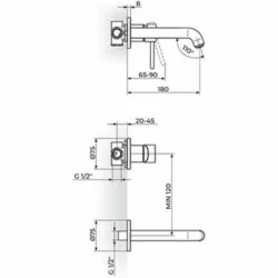 Rosan Dark Uzidna baterija za lavabo JD31401