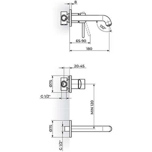 Rosan Dark Uzidna baterija za lavabo JD31401
