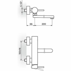 Rosan Dark baterija za sudoperu-lavabo izliv 200mm JD32120