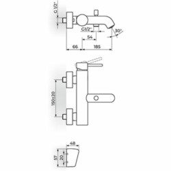 Rosan Dark baterija za kadu JD33101