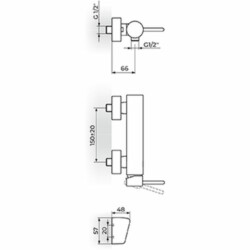 Rosan Dark baterija za tuš kadu sa ručnim tušem JD37101