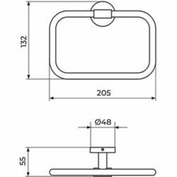 Rosan Dark držač peškira - prsten JD903