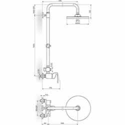 Rosan King+ baterija za tuš kadu sa usponskim tušem i ručnim tušem JK371251