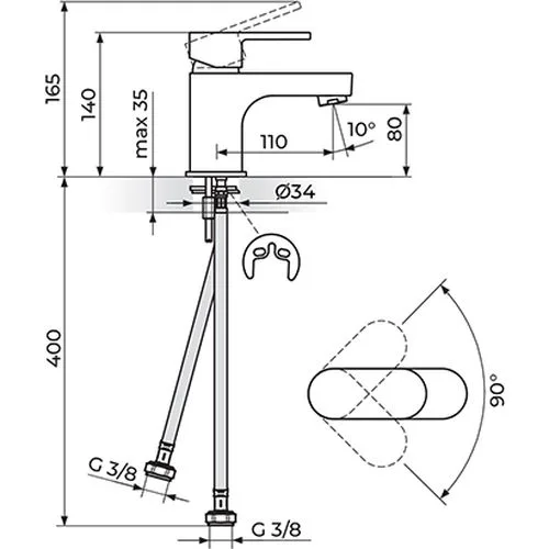 Rosan Mistique baterija za lavabo M JM30201