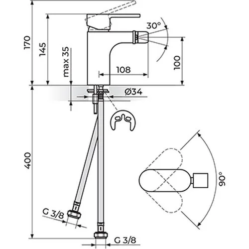 Rosan Mistique baterija za bide JM39101