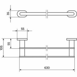 Rosan Mistique držač peškira 60 cm - dupli JM902