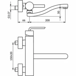 Rosan One baterija za sudoperu-lavabo izliv 200 mm - S JO3212S