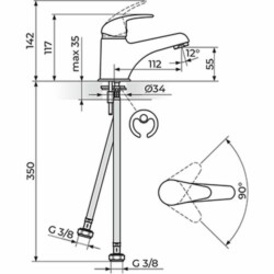 Rosan Perla baterija za lavabo JP301001