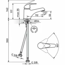 Rosan Perla baterija za lavabo JP301001