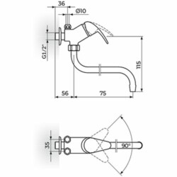 Rosan Perla baterija za prelivni bojler - izliv 75 mm JP362002