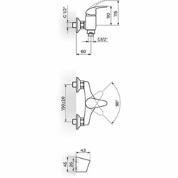Rosan Perla baterija za tuš kadu sa ručnim tušem JP371001