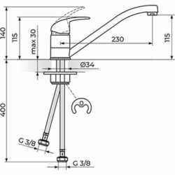 Rosan Perla baterija za sudoperu - 2 cevi JP381001