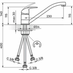 Rosan Perla baterija za sudoperu za električni prelivni bojler JP381003