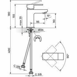 Rosan Quadro baterija za lavabo JQ30101W