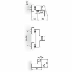 Rosan Quadro baterija za tuš kadu JQ37101