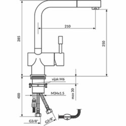 Rosan Steel baterija za sudoperu sa izvlačnim tušem JS38601