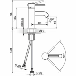Rosan Zerro baterija za lavabo JZ30101