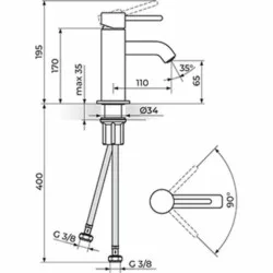 Rosan Zerro baterija za lavabo JZ30101