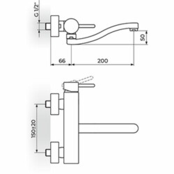 Rosan Zerro baterija za sudeperu-lavabo izliv 200mm JZ3212S