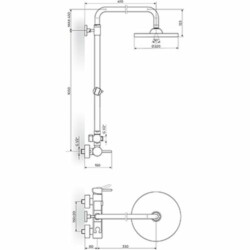 Rosan Zerro baterija za tuš kadu sa usponskim tušem i ručnim tušem JZ37251