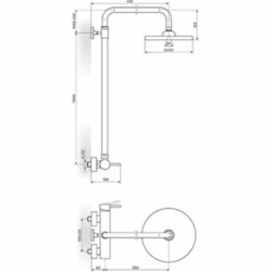 Rosan Zerro baterija za tuš kadu sa usponskim tušem JZ37252