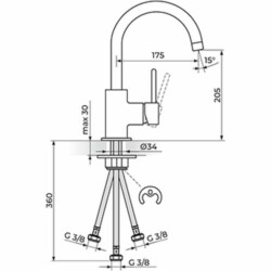 Rosan Zerro baterija za sudoperu za električni prelivni bojler JZ38103