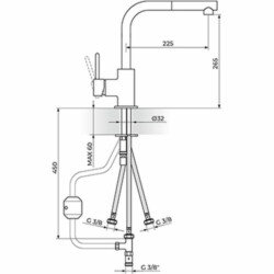 Rosan Zerro baterija za sudoperu sa izvlačnim tušem za električni prelivni bojler JZ38603