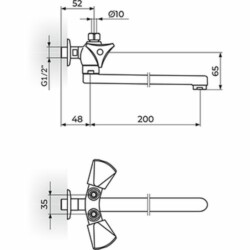 Rosan Klasik baterija za protočni bojler 1/2" g.deo - ovalni izliv 200 mm K09201