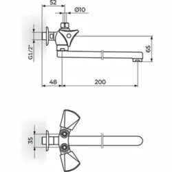 Rosan Klasik baterija za protočni bojler 1/2" g.deo - ovalni izliv 200 mm K09201