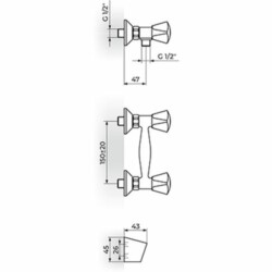 Rosan Klasik baterija za tuš kadu sa ručnim tušem K10101