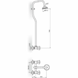 Rosan Klasik baterija za tuš kadu sa usp. tušem K10250