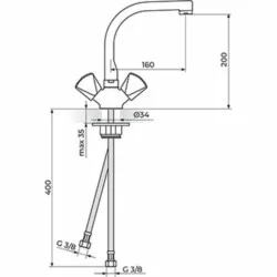 Rosan Klasik baterija stojeća sa pokretnim ovalnim izlivom 180 mm K23101